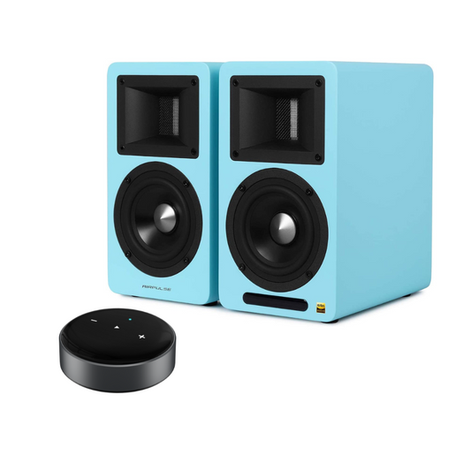 A80 Active Bookshelf Speakers and WiiM Mini Wireless Audio Streamer Bundle